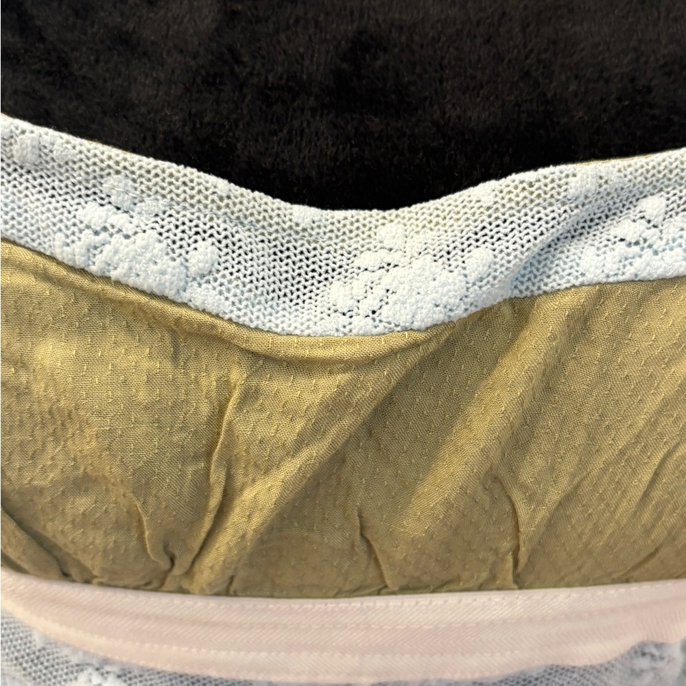 ⏳expiring⏳NWOT Free People Intimately Lace Chemise in Olive & Light Blue - S - Picture 4 of 8